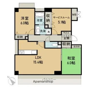 レゾナンス庚午【4階】の間取り