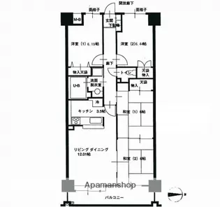 ホウライツルビル【7階】の間取り