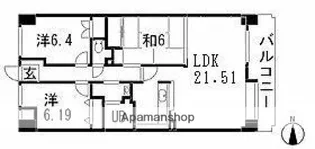 ホウライツルビル【6階】の間取り