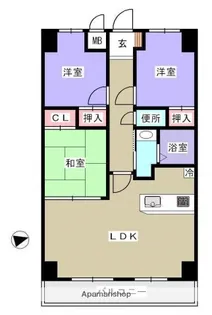 天衣中筋【3階】の間取り