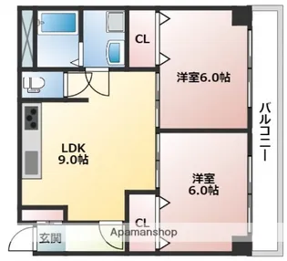 グレーシア庚午【6階】の間取り
