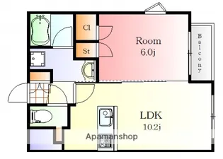ルミエールA館【4階】の間取り