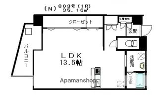 ルミエール幟【8階】の間取り