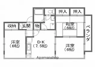 オークスB棟【1階】の間取り