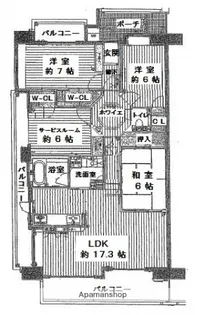 フローレンス緑井グランドアーク弐番館【1301号室】の間取り