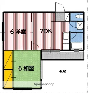 パルコパールⅠ【402号室】の間取り
