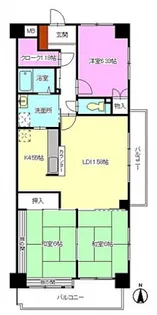 ホウライツルビル【404号室号室】の間取り