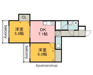 広島県広島市西区草津東1丁目【マンション】の間取り