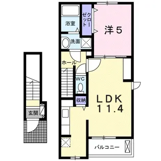 ペペルモコⅡ【2階】の間取り