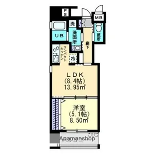 広島県広島市西区中広町2丁目【マンション】の間取り