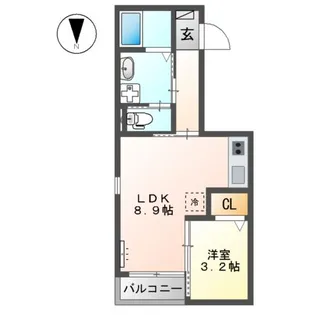 サンライズ京橋【1階】の間取り