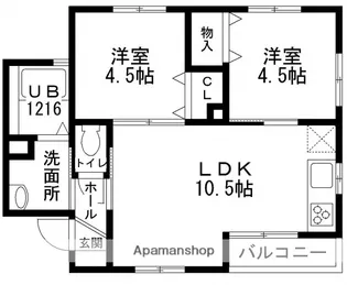 広島県広島市安佐南区伴東2丁目【アパート】の間取り