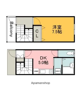スパシーバ江波南【1階】の間取り