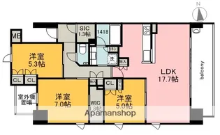 レジデンス大手町五丁目【9階】の間取り