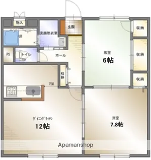 グランデ西原【301号室】の間取り