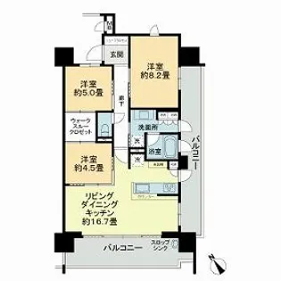 サーパス大州グランビューレジデンス【12階】の間取り