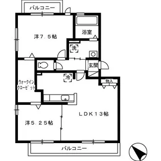 シャトレー東雲【2階】の間取り