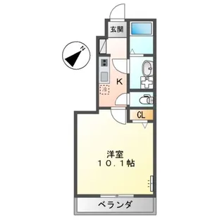クレール比治山【1階】の間取り