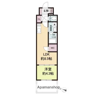 アーバイン比治山 旧ヴィラ博丈比治山【14階】の間取り