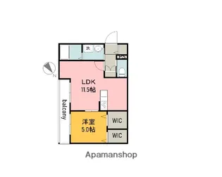 ヘーベルメゾン観音【202号室】の間取り