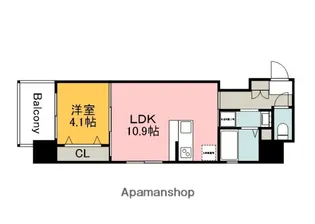 S−RESIDENCE新白島駅前【801号室】の間取り