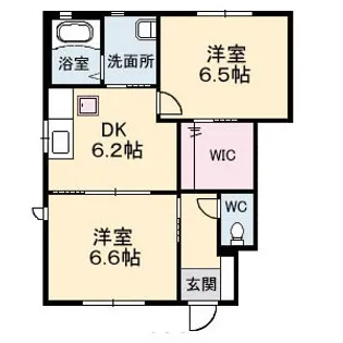 ウィングス緑井E棟【1階】の間取り