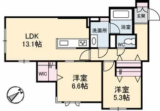 エンソラード【1階】の間取り