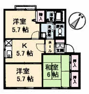ルミナス矢賀 B棟【0103号室】の間取り
