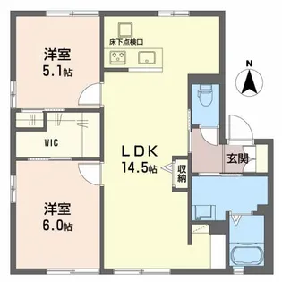 フォーブル戸坂 A棟【0102号室】の間取り