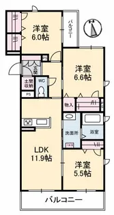 LECRIN翠【0201号室】の間取り