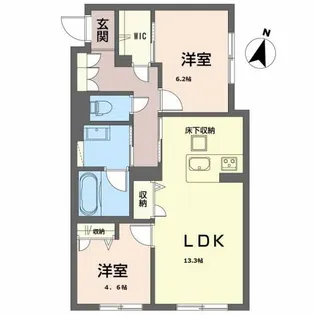 ファミーユシャトー【1階】の間取り