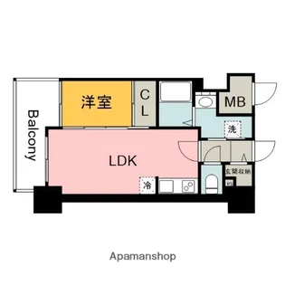 LASANTE舟入本町(旧S−RESIDENCE舟入本町)【3階】の間取り