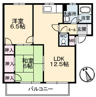 広島県安芸郡海田町浜角【マンション】の間取り