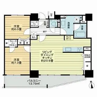 シティトリエ京橋【1904号室】の間取り