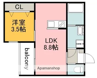 アドバンス舟入南【1階】の間取り