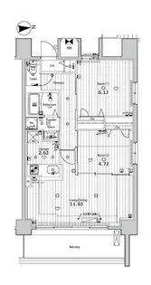 メイクス京橋川【15階】の間取り