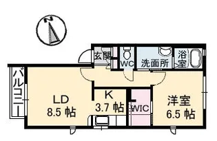 ハイライフ翠町【0102号室】の間取り