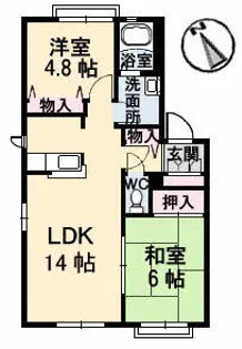 ディアス立村 A棟【0102号室】の間取り