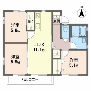 メイプル仁保南【1階】の間取り