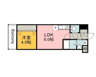 メイクス京橋川Ⅱ【6階】の間取り