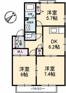 パークメゾン砂田 B棟【0201号室】の間取り