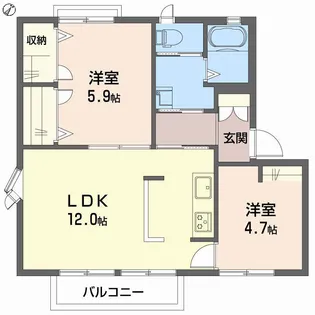 フレグランス天水B棟【2階】の間取り