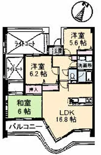広島県広島市東区戸坂中町【マンション】の間取り