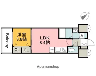 S−RESIDENCE空港通りAWESOME【13階】の間取り
