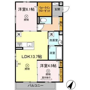 メゾンボヌール大町【2階】の間取り