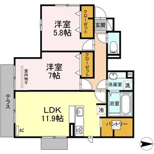 アザレア【1階】の間取り