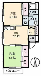 オリエントたになか【0201号室】の間取り