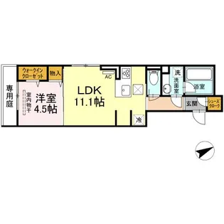 ミルフォード白島【1階】の間取り