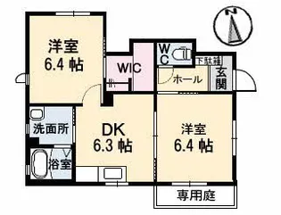 ヴィラシーン B棟【1階】の間取り