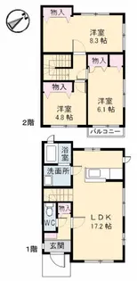 広島県広島市安佐南区長束西3丁目【一戸建】の間取り